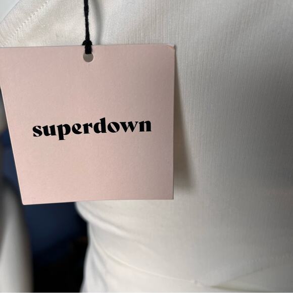 NWT Superdown white one shoulder asymmetrical mini dress size small - Picture 12 of 13